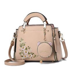 Xiaoyu Monederos y bolsos de mano de moda para mujer, bolsos cruzados con asa superior, bolsos de hombro pequeños, caqui (Khaki Flower)