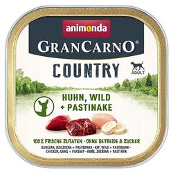 animonda Gran Carno Country Hondenvoer, natvoer voor volwassenen, nat hondenvoer zonder granen, suikervrij, kip, wild + pastinaak, 22 x 150 g