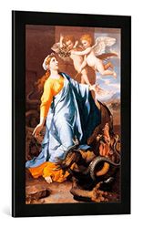 Ingelijste foto van Nicolas Poussin "Die Heilige Margareta", kunstdruk in hoogwaardige handgemaakte fotolijst, 40x60 cm, mat zwart