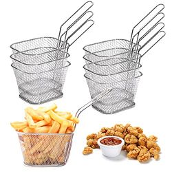 “N/A" 8 Cestelli per Friggere in Acciaio Inox Mini Cestino per Patatine Porta Patatine Fritte Cestello per Friggere in Acciaio Inossidabile Cestello Patatine Fritte