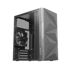 Mars Gaming MC-1500, Compact MicroATX Case, Tempered Glass Side Window, Geometric Total-Mesh Front Design, 1x Ultra-quiet 120mm FDB Fan, Black