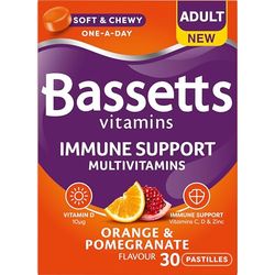 Bassetts Vitamins Adult Orange & Pomegranate Flavour Immune Support Multivitamins 30 Gummy Pastilles