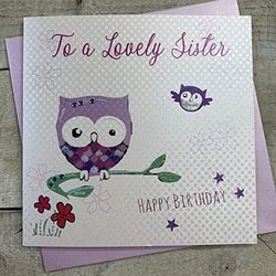 White Cotton Cards Naar een mooie zuster gelukkig handgemaakte verjaardagskaart Kaarten, WB258