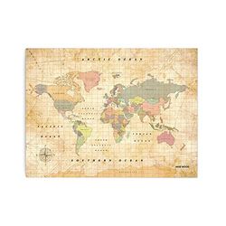 Miss Wood Old School L - Carte du Monde en Liège, 60 x 45cm