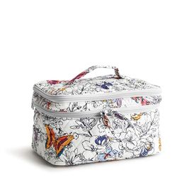 Vera Bradley Women's Cotton Brush Up Cosmetic Case Makeup Bag, Wing + Bloom, One Size