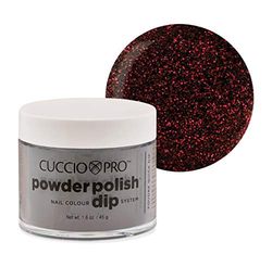 Cuccio Poudre à tremper Noir avec paillettes rouges 45 g