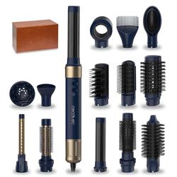 Cecotec Brosse Soufflante avec 14 Têtes, Technologie Coanda CeramicCare 14in1 AirGlam Bleu. Brosse Chauffante 1400W, Moteur Numérique, Éliminateur de Frisottis, 3 Températures
