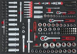 KS Tools 711.0179 Set dopsleutels, 179-dlg 1/4"+3/8"+1/2" in 1/1 systeem-inlay