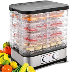 Disidratatore disidratatore con regolazione della temperatura, essiccatore rimovibile a 8 piani, controllo della temperatura 35 – 70 ℃ per carne, frutta, verdura e noci, 400 W, bottone, senza BPA