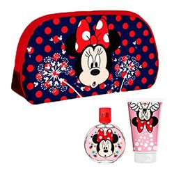 AIR VAL Set Minnie Mouse, Profumo per Bambini (50 ml) e Gel Doccia (100 ml) + Bella Borsa da Toilette Regalo per Ragazze Occhiali, Oro Lucido, Taglia Unica Donna