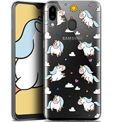 Caseink Hoes voor Samsung Galaxy M20 (6.3) [Gel Motief HD Collectie Fantasia Design Licorne In The Sky - Flexibel - Ultra Thin - Gedrukt in Frankrijk]