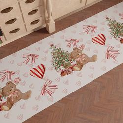 PETTI Artigiani Italiani - Tapis de Cuisine de Noël, Chemin de Cuisine de Noël, Tapis de Noël Antidérapant et Lavable, Tapis de Cuisine pour Noël, 52x280 cm, Fabriqué en Italie