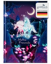 goldbuch Unicorn 43579 Friendship Book DIN A5 with 88 Illustrated Pages for Nursery, Hort and Primary School, for Best Friends at School Time, Art Print, Purple, 70 mm