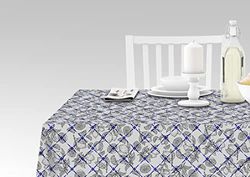 Doge Milano Nappe avec impression numérique, 100% Made in Italy Nappe antidérapante pour salle à manger, lavable et antitache, Modèle Maiolica - Roslyn, cm 240x140