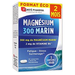 Forté Pharma - Magnésium 300 Marin | Complément Alimentaire à base de Magnésium Marin et Vitamine B6 - Anti Stress Adulte | 56 comprimés