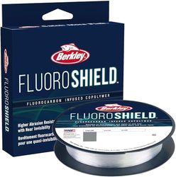 Berkley FluoroShield™ Fluorocarbon Co-Polymer fiskelina - låg synlighet, nötningsbeständig och hög kastbarhet för spinn- och kastrullar, Clear, 0,012 in|0,30 mm, 12 lb|5,4 kg, 300 yd|274 m