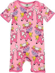 Småfolk Babyflicka sommar body dräkt med kows spädbarn och småbarn kostymer, Havsrosa, 80