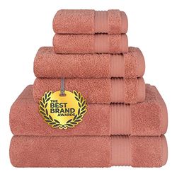 Cotton Paradise Lot de 6 Serviettes de Bain 100% Coton pour Salle de Bain