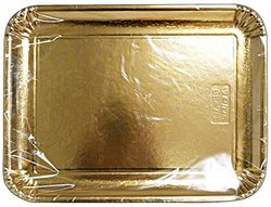Set 40 dienblad papier rechthoekig goud 31 x 42 cm. * 2 stuks 63076. Reservoir voor de keuken.