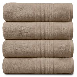 GC GAVENO CAVAILIA Lot de 4 Grands draps de Bain en Coton égyptien de qualité supérieure - Très absorbants et à séchage Rapide - Lavables - Naturel