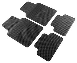 Walser Conjunto de tapetes de borracha universais EVO, tapetes antiderrapantes de 4 peças, tapetes cortados à medida para carros preto 28038