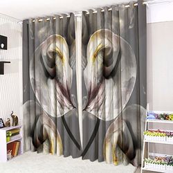 CUSHIONMANIA Cortinas con Ojales Cortinas 3D (16 diseños Populares. (52 "de Ancho x 90 Gota, Lily Gris)