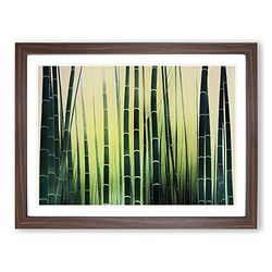 Miraculous Bamboo Forest H1022 Framed Print for Living Room Bedroom Home Office Décor, Wall Art Picture Ready to Hang, Walnut A2 Frame (64 x 46 cm)