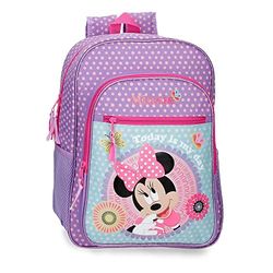 Disney Minnie Today is my Day rugzak, aanpasbaar, paars, 30 x 40 x 13 cm, polyester, 17,16 l, Paars, Eén maat, Rugzak aanpasbaar aan de trolley