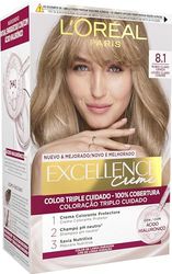 L'Oreal Tintura per Capelli, Excellence Creme, 200 gr, 8.1 Rubio Claro Ceniza