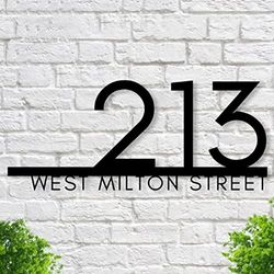 Moderna casa residenziale segno Indirizzo Placca Outdoor Mailbox fai da te Numero civico Piastre di porta Custom House Street Name Signs (50x25cm, Bianco)