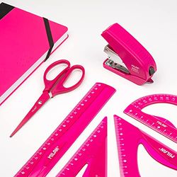 MILAN® Pack règles dessin technique, agrafeuse, ciseaux bureau et cahier, série Acid rose