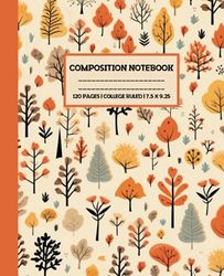 Composition Notebook: Cute Fall Season Pattern, College Ruled, 120 pages, 7.5 x 9.25
