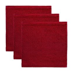 frottana Pearl soap cloth 30 x 30 cm made of 100% cotton, ruby 3er set
