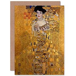 Artery8 Gustav Klimt Portrait Adele Bloch Bauer Fine Art Greeting Card Plus Envelope Blank Inside