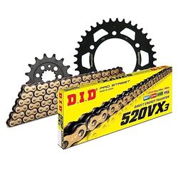 Kettingset DID staal 520VX3 / 96 klinkslot voor Ducati Monster SS Strada 750-900 cc Bj. 1990-1999