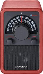 Sangean WR-15BT draagbare radio met Bluetooth, leer, rood