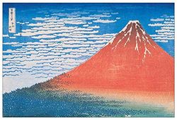 Artopweb TW22250 Hokusai – Fujiama dekorativ panel, mångfärgad, 90 x 60 cm