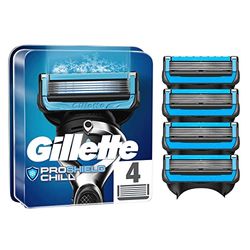 Gillette ProShield Chill Navulmesjes Voor Scheersysteem Voor Mannen, 4 Stuks, Met 5 Antifrictiemesjes Voor Een Langdurig Gladde Scheerbeurt