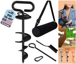 Eurmax USA - Anclaje de Perro Resistente, Triple Bloqueo, Anillo Giratorio de 360°, Negro, 1 Paquete