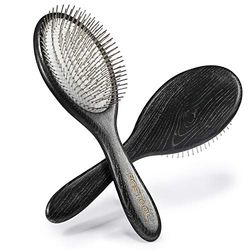 BESTOOL Brosse à cheveux, brosse démêlante à palette avec poils métalliques pour femmes/hommes/enfants démêlant et massant, pour une utilisation quotidienne humide et sèche (ovale)