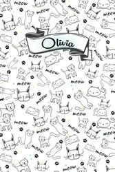 Olivia: Personalisiertes Olivia Katzen Notizbuch | Notizbuch Geschenk für Katzenliebhaber | Olivia Notizbuch | 6x9 Zoll