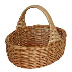 Red Hamper Wicker Shopping Basket, Gold, One Size