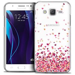 Caseink - Fodral för Samsung Galaxy J7 (J700) [Crystal HD Collection Sweetie Design Heart Flakes - hårt - ultratunt - tryckt i Frankrike]