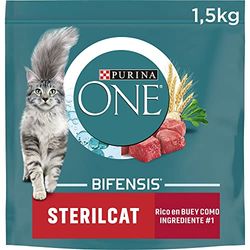 Purina ONE Bifensis Mat Kattfoder Steriliserad Vuxen Ox och Vete, 6 påsar på 1,5 kg