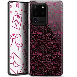 Caseink Beschermhoes voor Samsung Galaxy S20 Ultra (6,9 inch), gel, HD-motief, bedrukt, uit Frankrijk, collectie Love Valentijnsdag, Design Doodle - zacht - ultradun