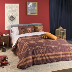 BELUM | Funda nórdica Harry Potter, Funda nórdica con Botones 100% algodón Modelo Gryffindor Cuadro para Cama de 105 (180x220 cm)