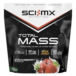 SCI-MX Total Mass - Advanced Muscle Mass Gainer Protein Powder - Muscle Growth & Weight Gain - Strawberry • 31g Protein + 478 Calories per Serving • 2kg