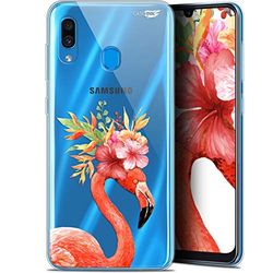 Caseink fodral för Samsung Galaxy A30 (6.4) Gel HD [ ny kollektion - mjuk - stötskyddad - tryckt i Frankrike] flamingo blommig