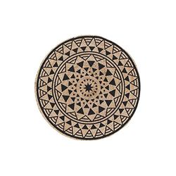 Douceur d'Intérieur Tappeto Deco Rotondo, Nero, (0) 90 CM