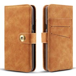 Carcasa de telefono Funda de Cuero con Tapa Horizontal Desmontable Retro for Galaxy Note9, con Ranuras for Tarjetas y Billetera (Negro) (Color : Marrón)